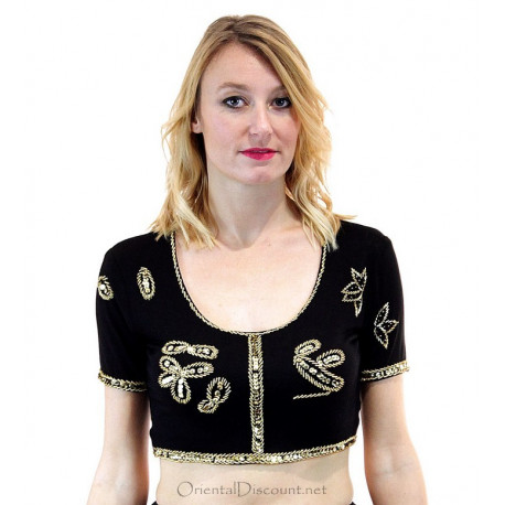 Choli de danse orientale et indienne noir