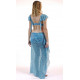 Costume de danse orientale brillant turquoise