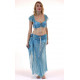 Costume de danse orientale brillant turquoise