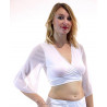 Top manches voilées de danse orientale blanc