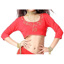 Choli de danse orientale rouge