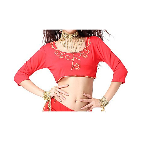 Choli de danse orientale rouge