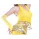Top dos nu pailleté et sequins jaune