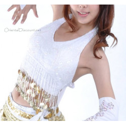Top dos nu pailleté et sequins 