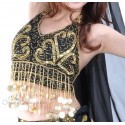 Top dos nu pailleté et sequins 