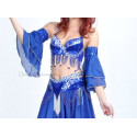 Ensemble coordonné de danse orientale bleu royal 