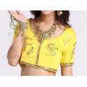 Choli de danse orientale et indienne jaune