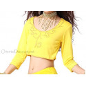 Choli de danse orientale jaune et or