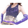 Top dos nu pailleté et sequins violet