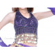 Top dos nu pailleté et sequins violet