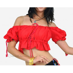 Brassière de danse orientale rouge