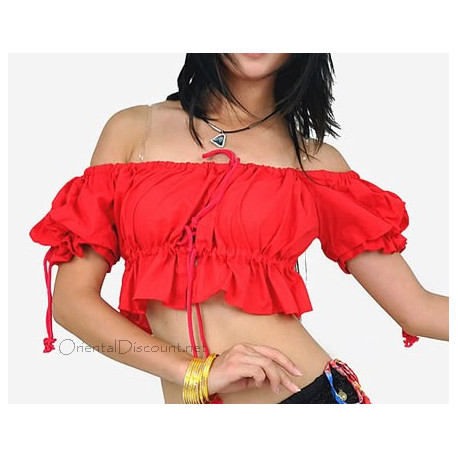 Brassière de danse orientale rouge