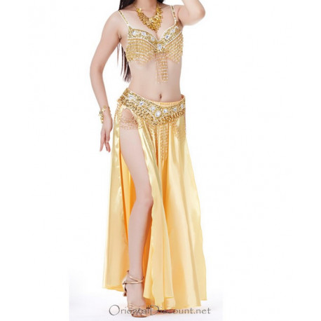 Costume de danse orientale or et strass