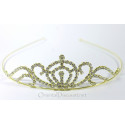 Diadème couronne strass doré arabesque