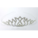 Diadème couronne strass argent crocus