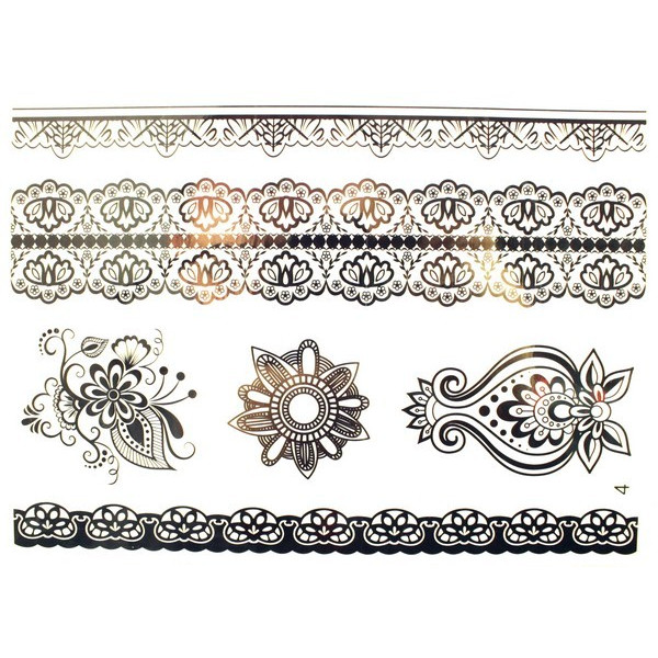 Tatoo adhésif noir pour le corps lotus