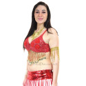 Soutien gorge de danse orientale flower rouge bonnet D/E