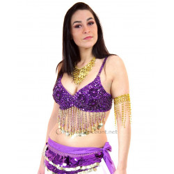 Soutien gorge de danse orientale flower violet bonnet C