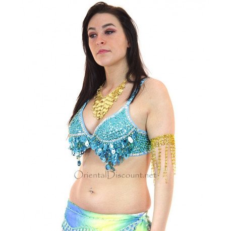 Soutien gorge de danse orientale bleu ciel bonnet C