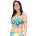 Soutien gorge de danse orientale bleu ciel bonnet C