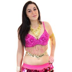 Soutien gorge de danse orientale flower rose bonnet C