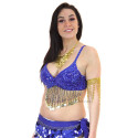 Soutien gorge de danse orientale flower bleu bonnet D/E