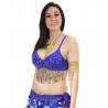 Soutien gorge de danse orientale flower bleu bonnet C