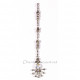 Bindi long haut de gamme argenté et strass 7 branches