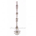 Bindi long haut de gamme argenté et strass 7 branches