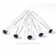 Lot de 5 pics à cheveux strass couleur prune