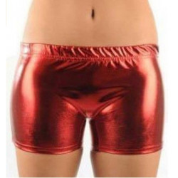 Short métallisé rouge