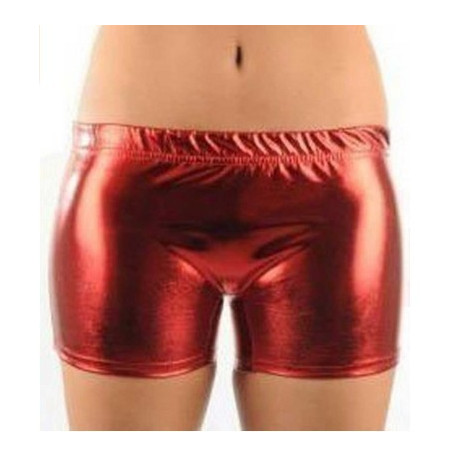 Short métallisé rouge