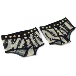 Nus pieds de danse modèle zèbre et strass