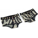 Nus pieds de danse modèle zèbre et strass