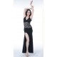 Robe de danse orientale bi-matière noire