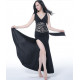 Robe de danse orientale bi-matière noire