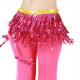Ceinture de danse orientale à franges brillantes rose