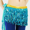 Ceinture de danse orientale à franges brillantes bleu ciel