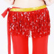 Ceinture de danse orientale à franges brillantes rouge