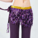 Ceinture de danse orientale à franges brillantes violet