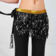 Ceinture de danse orientale à franges brillantes noir