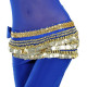 Ceinture velours bleu nuit doré