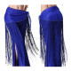Ceinture de danse orientale à longs fils et paillettes bleu roy