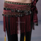 Ceinture tribale de danse orientale en velours grenat