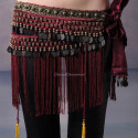Ceinture tribale de danse orientale en velours grenat