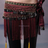Ceinture tribale de danse orientale en velours grenat