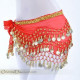 Ceinture de danse orientale à liseret doré rouge