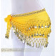 Ceinture de danse orientale à liseret doré jaune
