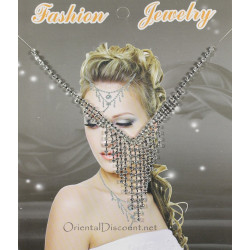 Bijou de front strass argenté