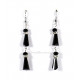 Boucles d'oreilles fantaisie quille noire et strass